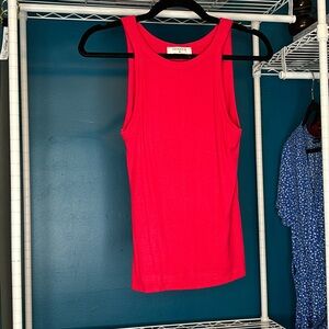Zenana ribbed red tank top